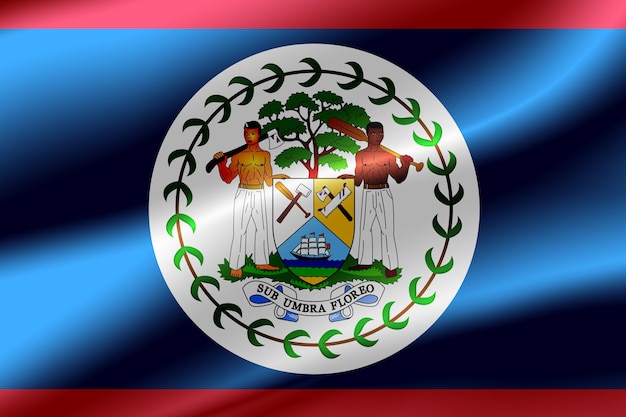 Bandeira de Belize como pano de fundo.