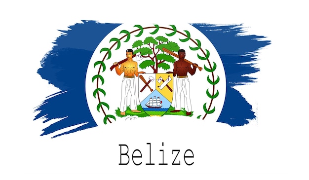 Bandeira de Belize em fundo branco