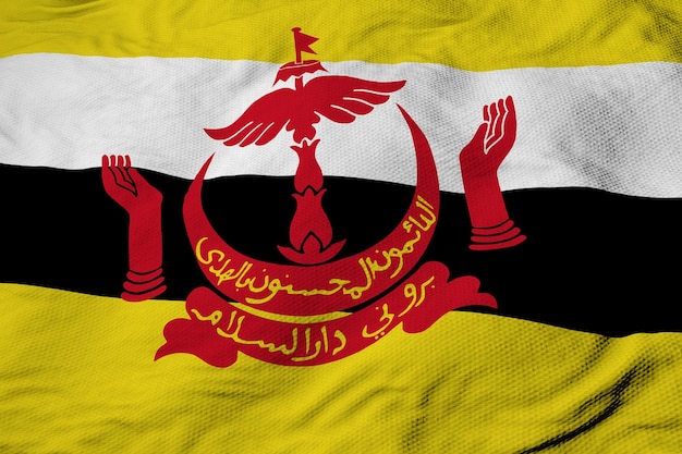 Bandeira de Brunei em renderização em 3D