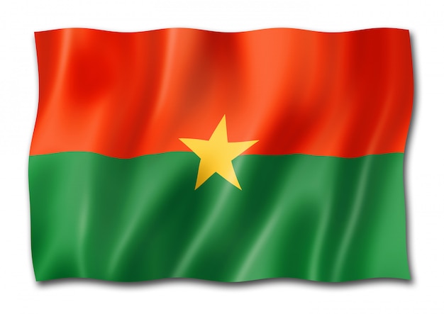Bandeira de Burkina Faso isolada no branco