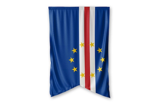 bandeira de cabo_verde pendurada em uma imagem de fundo de parede branca