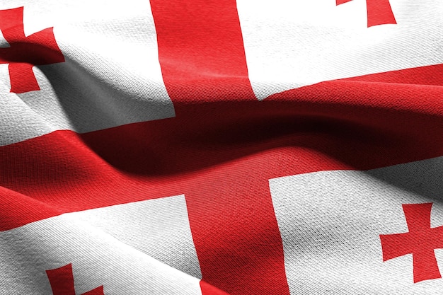 Bandeira de closeup de ilustração 3D da Geórgia