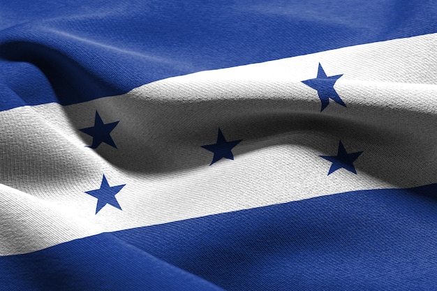 Bandeira de closeup de ilustração 3D de Honduras