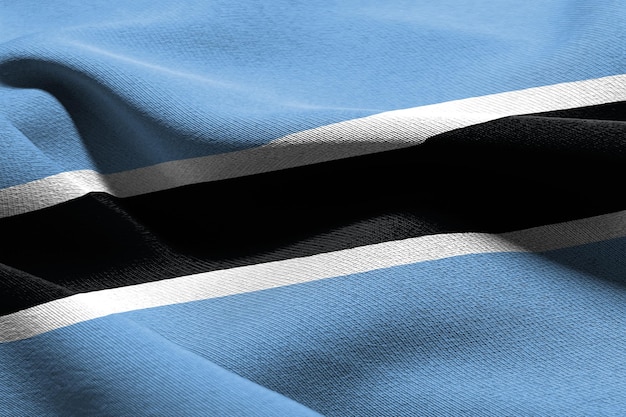 Bandeira de closeup de ilustração 3D do Botswana