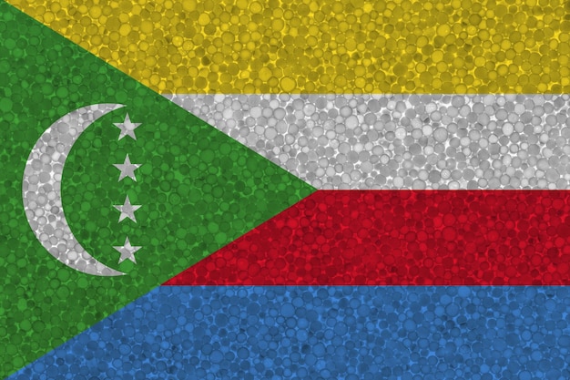 Bandeira de comores na textura de isopor