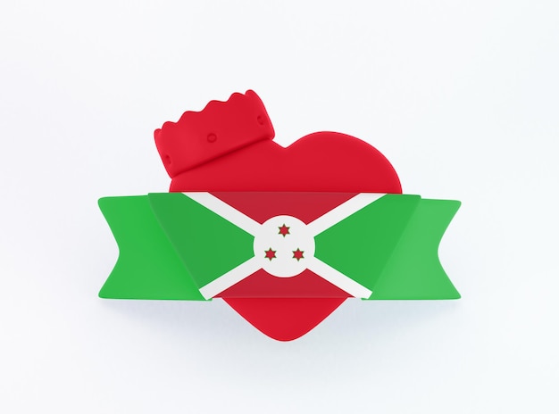 Bandeira de coração de Burundi