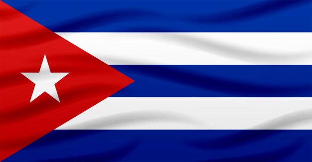 Bandeira de Cuba voando no vento