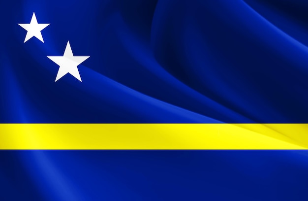 Bandeira de Curaçao 3d dobrada