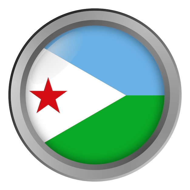 Bandeira de Djibouti rodada como um botão