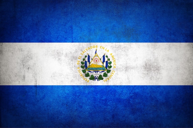 Bandeira de El Salvador com textura grunge.