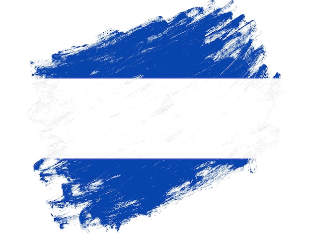 Bandeira de el salvador pintada em um fundo branco de pincelada grunge