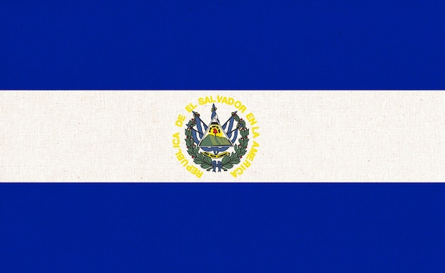 Bandeira de El Salvador tecido textura Símbolo nacional