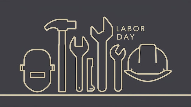 Foto bandeira de feliz dia do trabalho ilustração do dia internacional do trabalho
