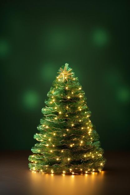 bandeira de férias ano novo Natal árvore de Natal decorada com bolas de ouro e prata em um verde