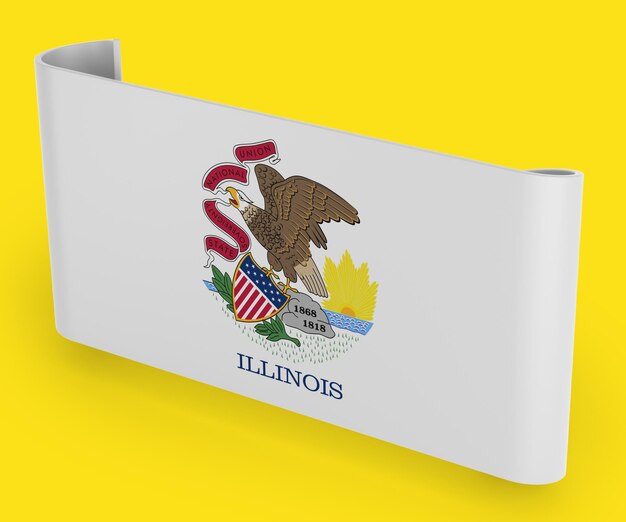 Foto bandeira de fita da bandeira de illinois