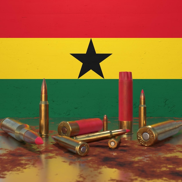 Bandeira de Gana com balas