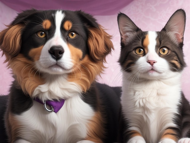 Foto bandeira de gato e cachorro