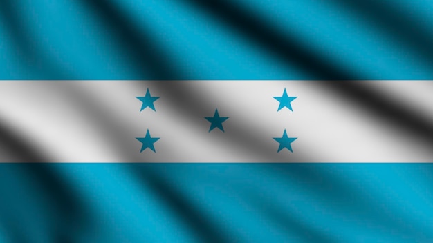 Bandeira de Honduras balançando ao vento com fundo estilo 3d