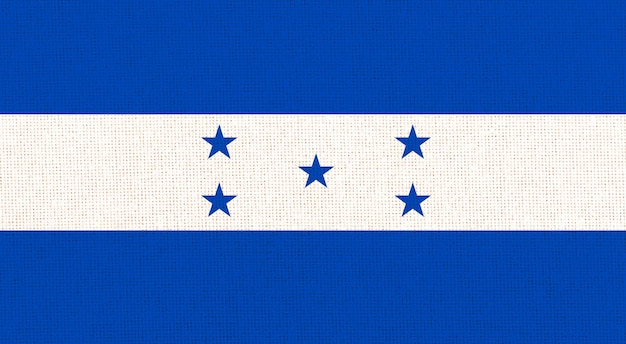 Bandeira de Honduras Bandeira nacional de Honduras em superfície de tecido Bandeira national em fundo texturizado Textura de tecido República de Honduras país da América Central