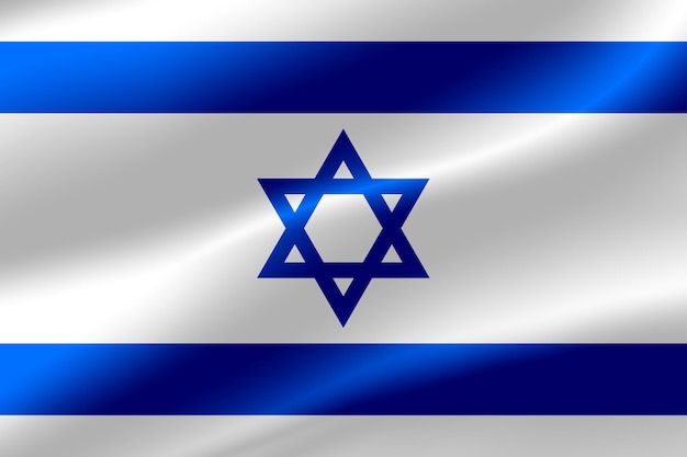 Bandeira de Israel como pano de fundo.