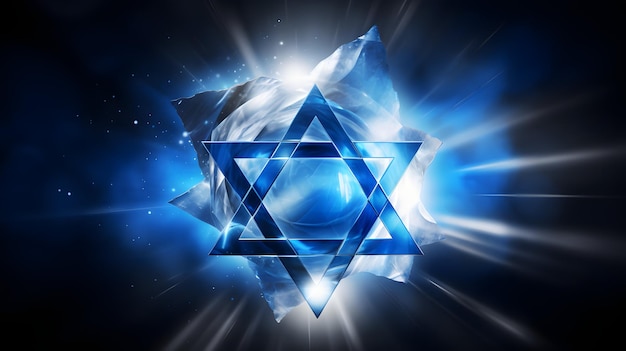 Bandeira de Israel, estrela de David, símbolo, paz, geração de IA, guerra, bombardeio, Israel, Palestina