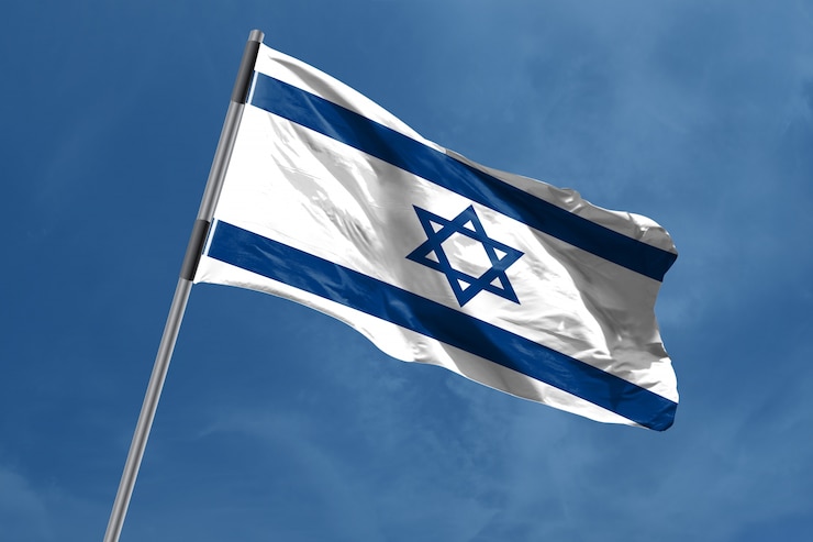 Bandeira de Israel que acena