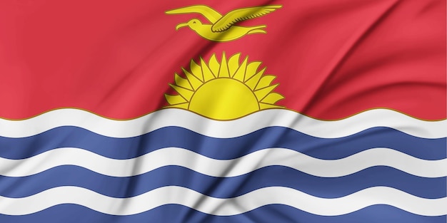 Bandeira de Kiribati agitada pelo vento