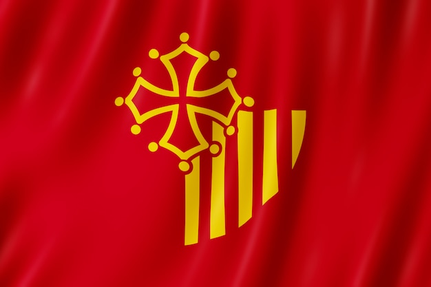 Bandeira, de, languedoc-roussillon, frança