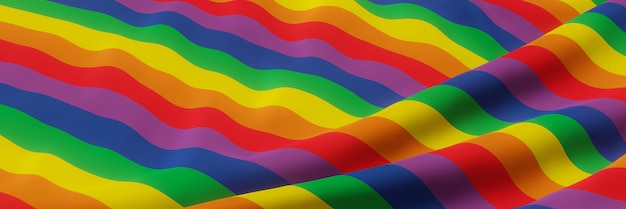 Bandeira de LGBTQ de fundo de cor do arco-íris ondulado