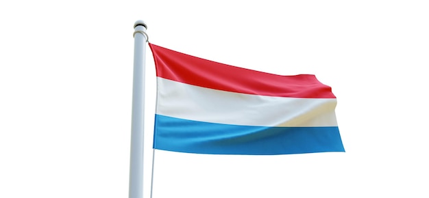 Bandeira de Luxemburgo 3d Bandeira em um fundo branco