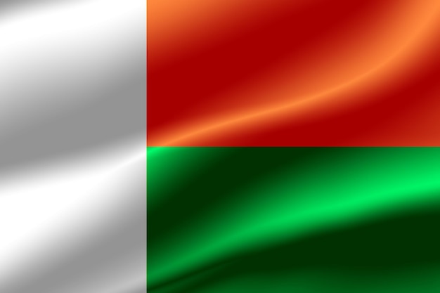 Bandeira de Madagascar como pano de fundo.