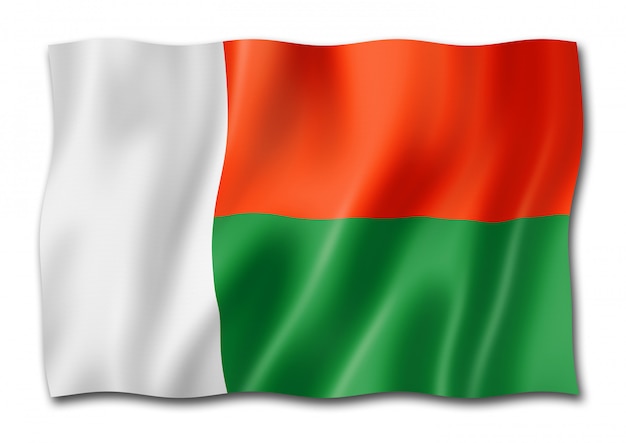 Bandeira de Madagascar isolada