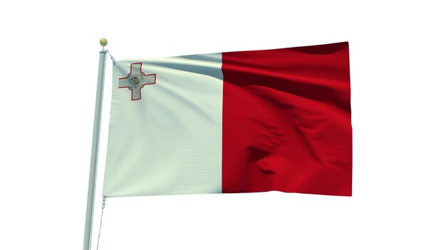 Foto bandeira de malta em fundo branco