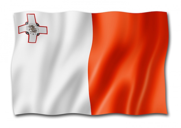 Bandeira de Malta isolada no branco