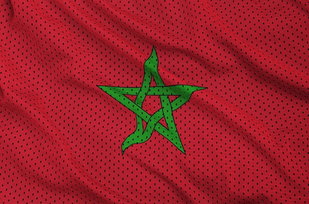 Bandeira de Marrocos impressa em um tecido de malha de nylon sportswear de poliéster