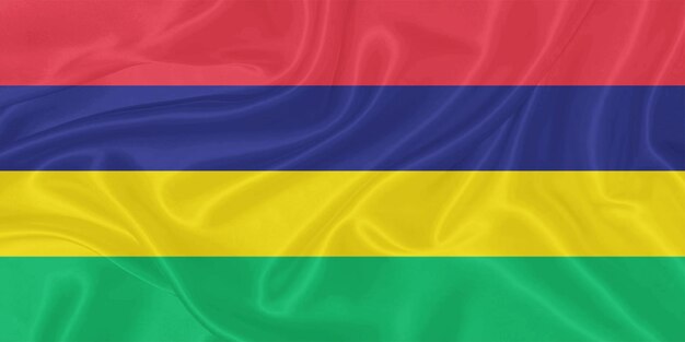 Bandeira de Maurício agitada pelo vento
