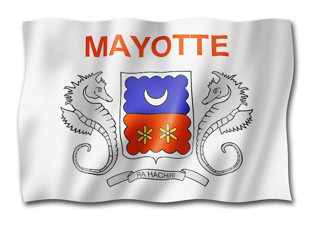 Bandeira de Mayotte Territórios ultramarinos da França