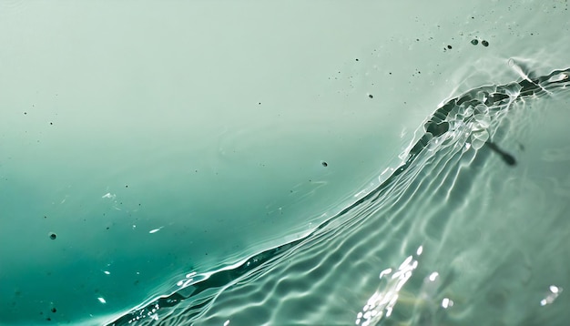 Bandeira de natureza de verão de moda Líquido de menta aquática desfocado de cor textura de superfície de água clara