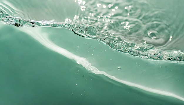 Bandeira de natureza de verão de moda Líquido de menta aquática desfocado de cor textura de superfície de água clara