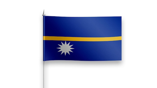 Bandeira de Nauru em fundo branco