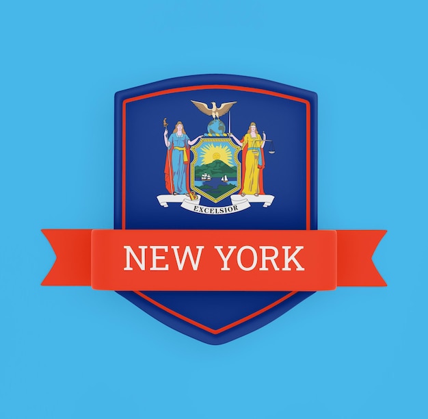 Foto bandeira de nova york com banner