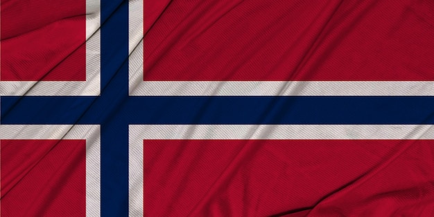 Bandeira de ondulação texturizada 3d realista da Noruega