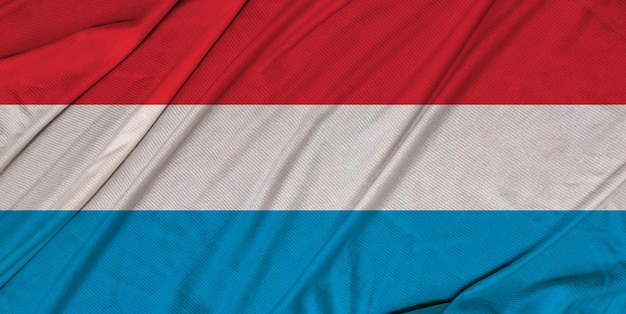 Bandeira de ondulação texturizada 3d realista de Luxemburgo