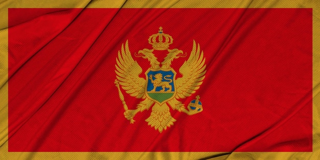 Bandeira de ondulação texturizada 3d realista de Montenegro