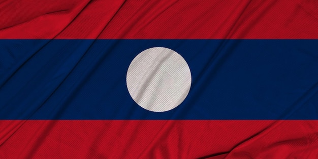 Bandeira de ondulação texturizada do Laos 3d