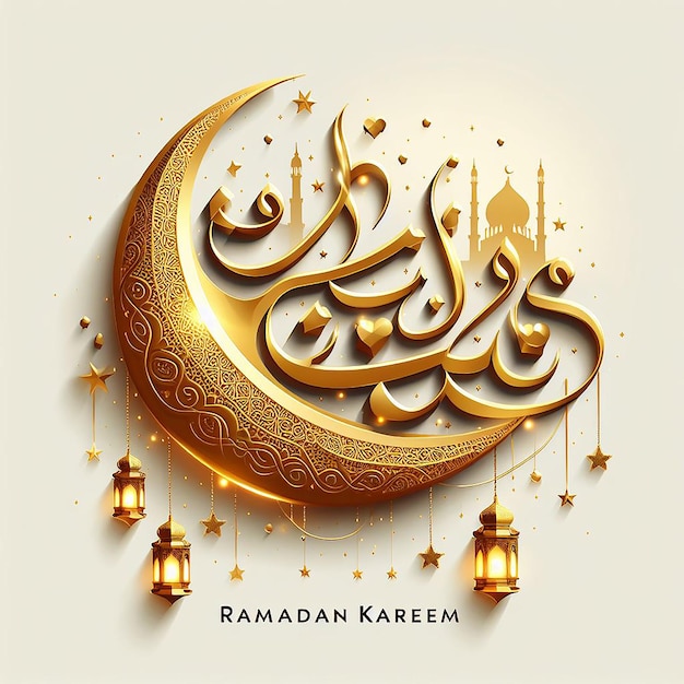 Bandeira de ouro árabe de Ramadan Kareem