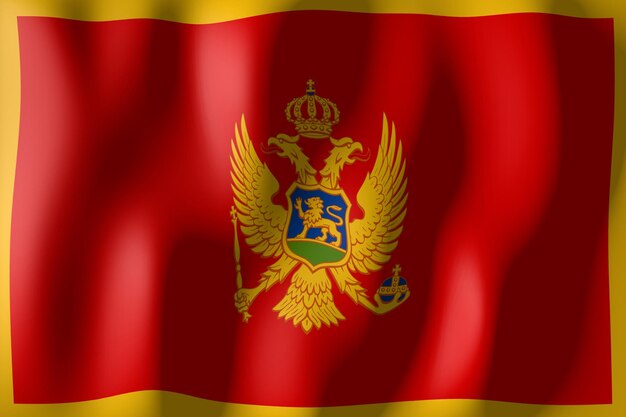 Bandeira de país ondulada de Montenegro