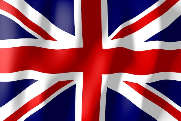 Bandeira de país ondulada do Reino Unido