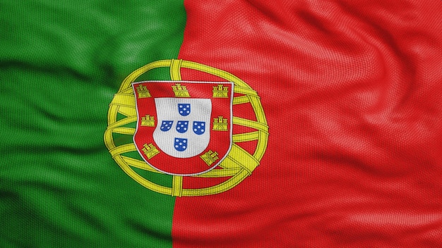 Bandeira de Portugal textura de onda 3D