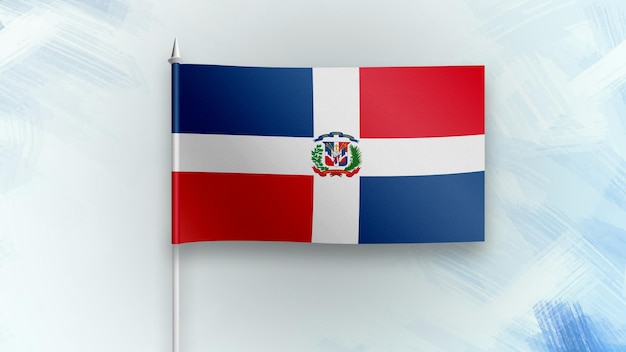 bandeira de renderização 3D dominican_republic em um fundo de textura azul